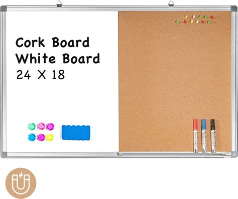 Combination White Board And Bulletin Cork Board 24 X 18 Whiteboard