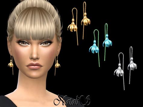 The Sims Resource Spring Flower Earrings By Natalis • Sims 4 Downloads