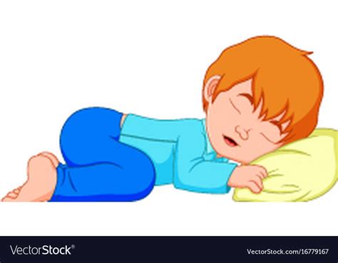 Little Boy Sleeping On A White Background Vector Image