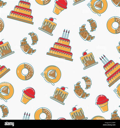 Cake Seamless Pattern Stock Vector Image And Art Alamy