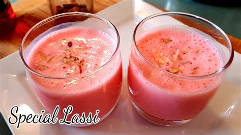 Special Pink Lassi Recipe Rooh Afza Lassi By Delhi Cookbook Youtube