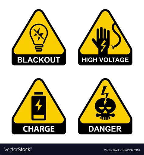Set Icons About Electrical Safety Sticker Vector Image