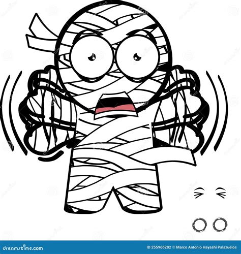 screaming mummy character cartoon halloween set illustration in vector format stock vector