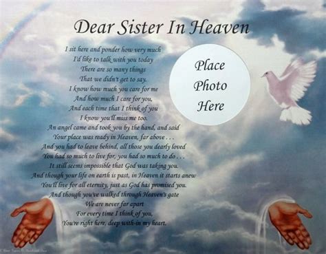 Dear Sister In Heaven Memorial Poem In Loving Memory Heavens