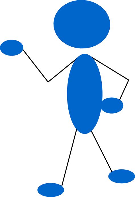 Blue Stickman Drawing Free Image Download