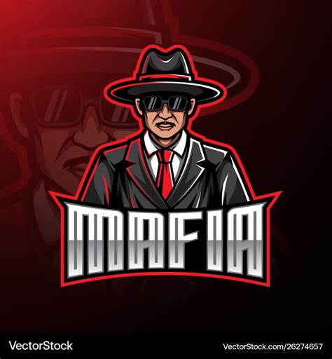 Mafia Logo Mascot Gaming Design Royalty Free Vector Image