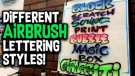Different Airbrush Lettering Styles Step By Step Youtube