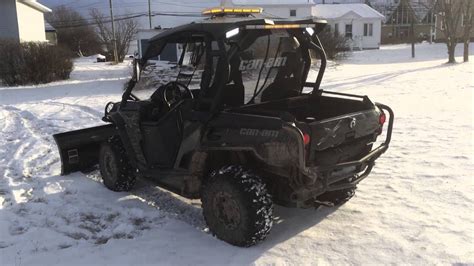 2013 Can Am Commander 1000x Ready For Plowing Snow Youtube