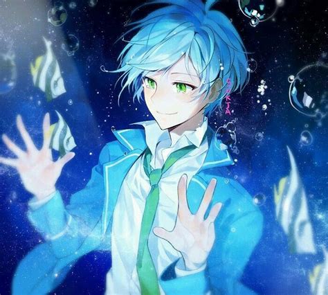 Handsome Anime Boy Light Blue Hair Anime Wallpaper Hd