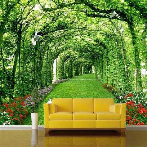 Home And Garden Tree Tunnel Road To Forest 3d Full Wall