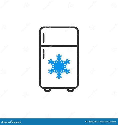 Fridge Refrigerator Icon In Flat Style Freezer Container Vector Stock