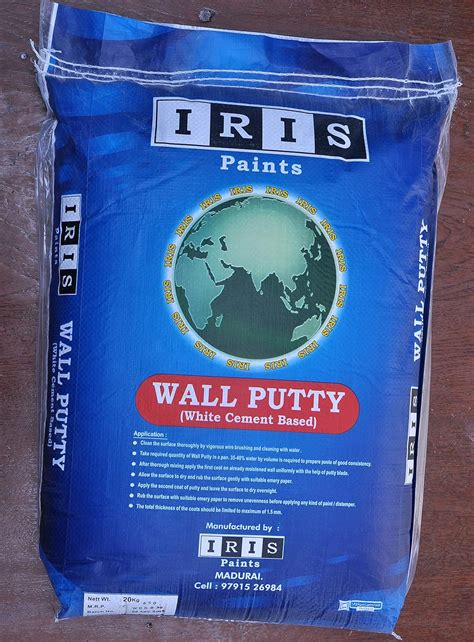 Iris White Cement Based Wall Putty Powder 20 Kg 1 No