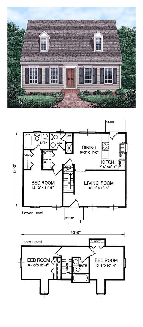 Narrow Lot Style House Plan 45336 With 3 Bed 3 Bath Cape House Plans