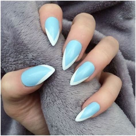 The Cute Light Stiletto Nail Design At 2019 Blue Stiletto Nails Baby