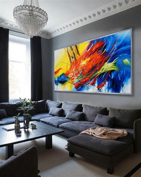 Hand Painted Texture Abstract Panoramic Canvas Modern Wall