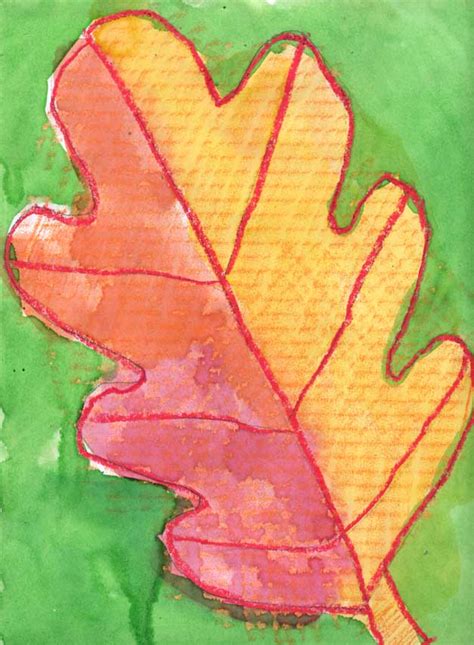 Watercolor Crayon Resist Leaf Art Projects For Kids