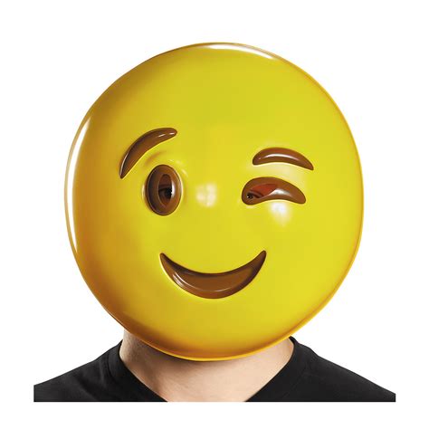 Wink Emoji Costume Face Mask Emoji Galore
