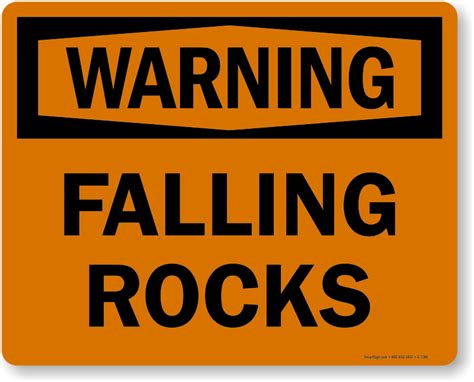 Falling Rocks Osha Warning Sign Sku S 7191