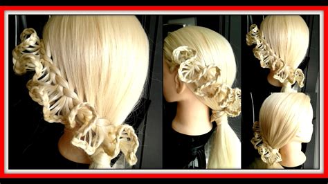 Frilly Lace Braid Hairstyle Hairglamour Styles Youtube