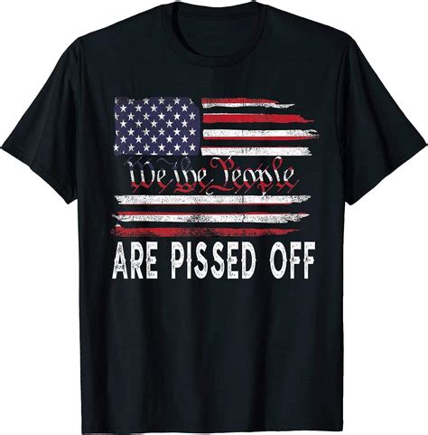 Bhthui We The People Are Pissed Off Vintage Us America Flag T Shirt