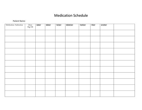 Monthly Medication Chart Template Printable Printable Templates