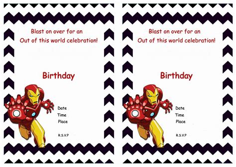 Iron Man Birthday Invitations Birthday Printable