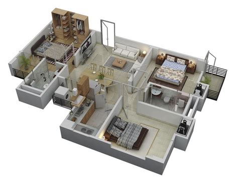 bedroom apartmenthouse plans architecture