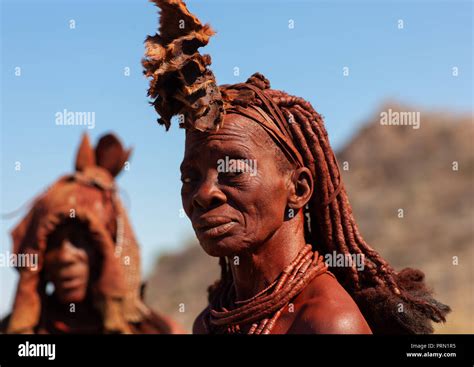 Himba Tribe Women Covered With Otjize Cunene Province Oncocua Angola