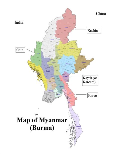 Burma Map States Myanmar Map And States Photos South Eastern Asia
