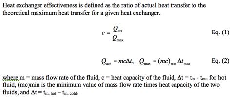 Solved Heat Exchanger Effectiveness Is Defined As The Ratio Chegg Com