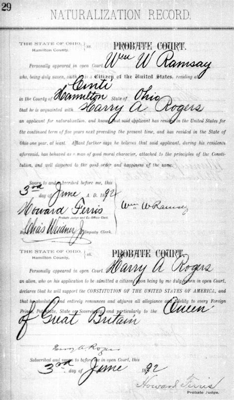 Fileohio Hamilton County Records 13 0239 Naturalization Record
