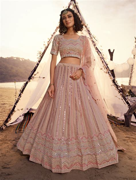 Dusty Pink Designer Heavy Embroidered Wedding And Bridal Lehenga Saira S Boutique