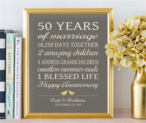 50th Anniversary T For Parents Golden Anniversary Etsy 50th