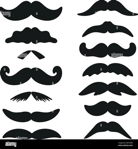 Black Silhouette Mustache Set Stock Vector Image And Art Alamy