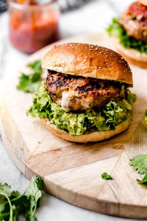 Stuffed Southwest Turkey Burgers With Pepper Jack Guacamole Turkey