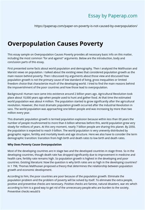 Poverty Causes Population Growth