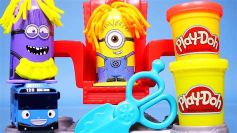 Minions Play Doh Barber Shop Playdough With Tayo The Little Bus Pororo