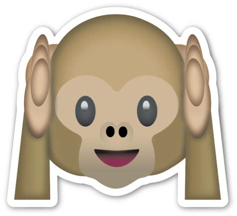 Hear No Evil Monkey Adesivos Sticker Emoji Festa Emoji