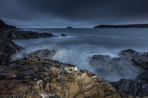 Slate Grey Dawn By Chris Simmons Photography Crantock Beach