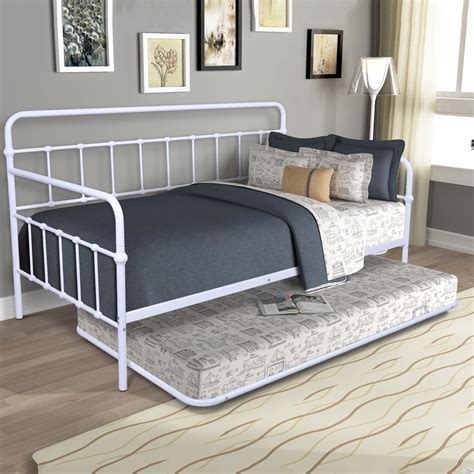 Uhomepro Daybed Heavy Duty Metal Twin Daybed With Trundle And Slat