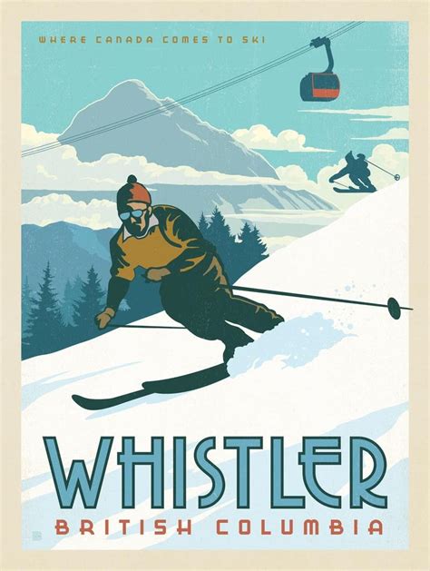 Canada Whistler Bc Vintage Ski Posters Posters Canada Ski Posters