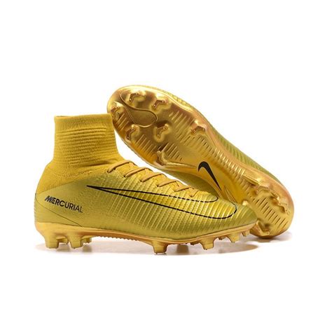 Nike Mercurial Superfly V Fg Acc Ronaldo Cr7 Boot Gold