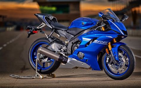 Download Wallpapers Yamaha Yzf R6 Blue Motorcycle 2019 Bikes