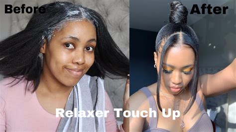 Relaxer Touch Up How I Relax My Hair At Home Youtube