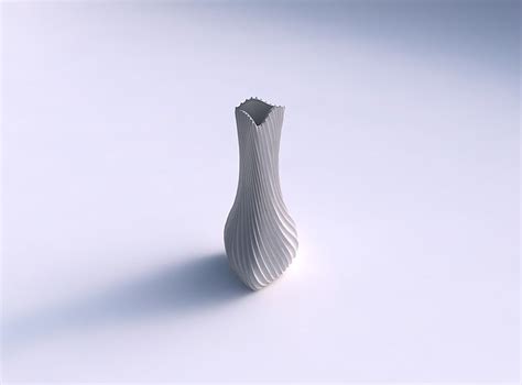 Vase Puffy Triangle With Bent Extruded Lines 3 3d Model 3d Printable Cgtrader