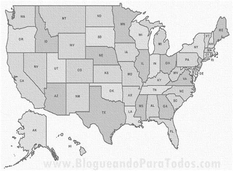 Mapa De Estados Unidos Por Estados Y Capitales