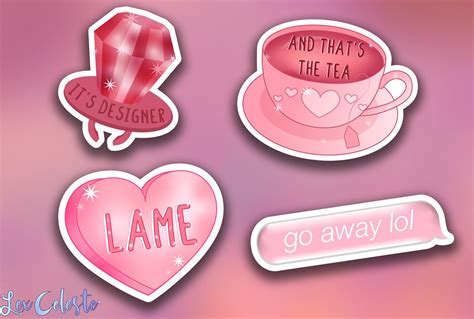 Pink Aesthetic Stickers Cute Aesthetic Laptop Sticker Pack Etsy
