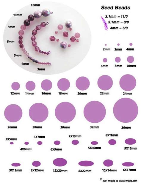 Seed Bead Size Chart Mm