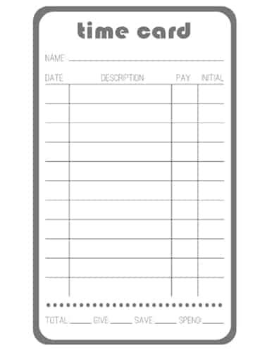 Free Time Card Template Of Free Printable Time Cards
