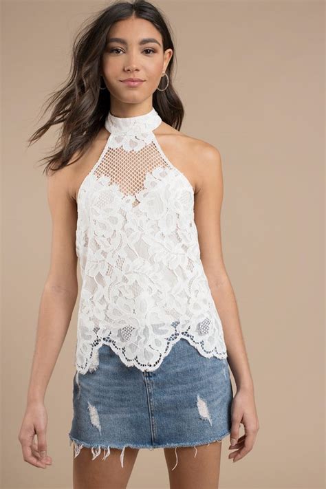 above all white lace halter top lace halter top halter top tops